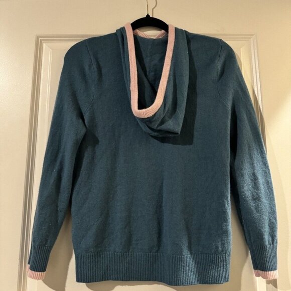 Summersalt Coziest Cashmere Blend Sweater Hoodie Blue Pink XS EUC - Picture 2 of 3